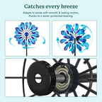 Cyan Oasis Wind Spinners Outdoor for Yard and Garden, Metal Large Wind Spinner with Stake, Windmill for Yard, Gift for Family Friends(84'' H x 24'' W)
