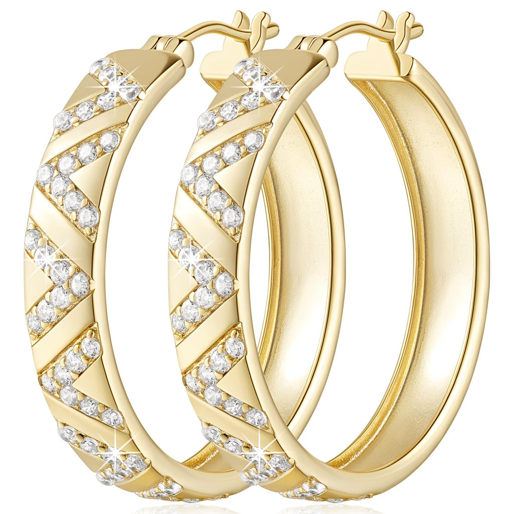 SANDRA REDD 14K Gold Hoop Earrings for Women 14K Gold Earrings for Women