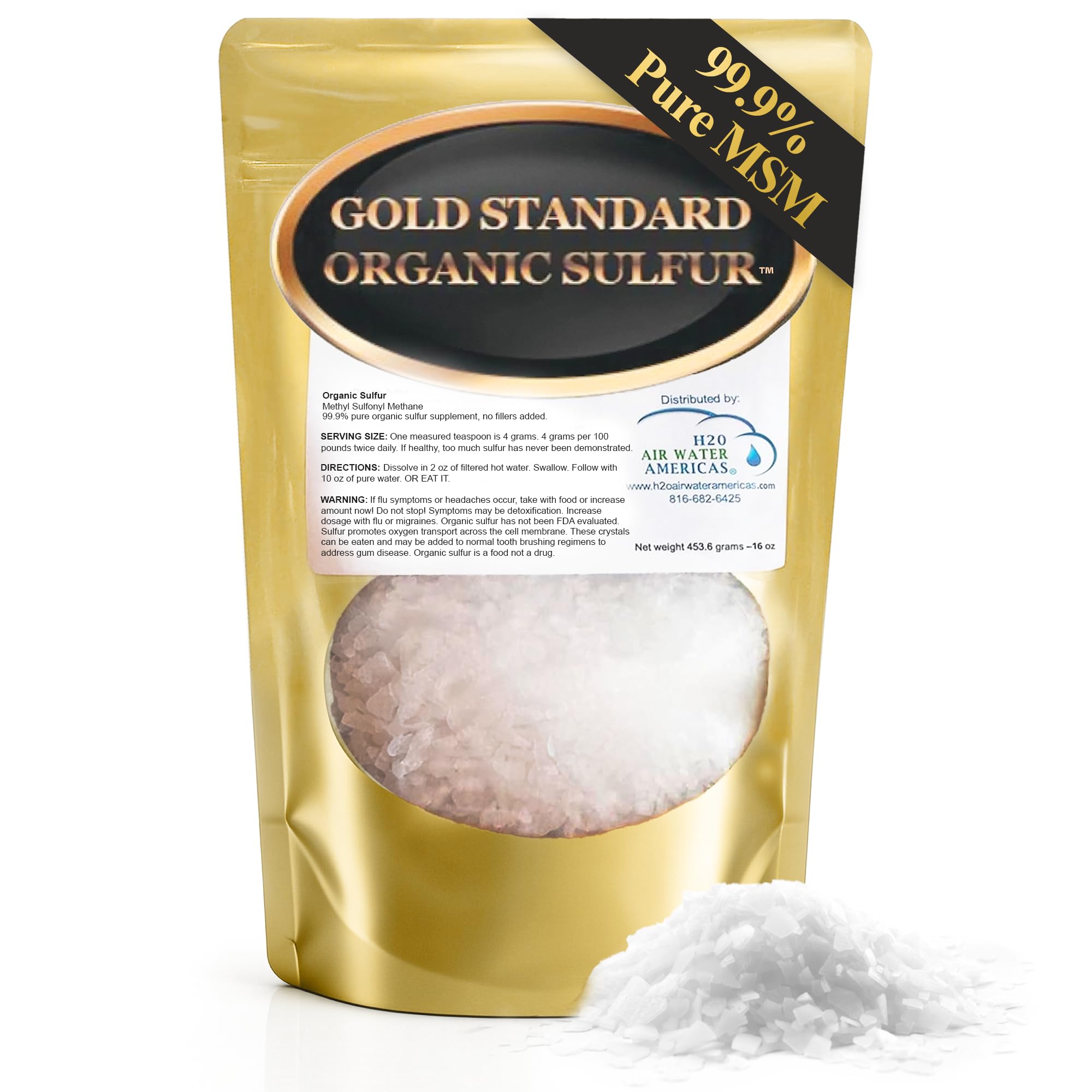 Msm Crystals Rocks Gold Standard Organic Sulfur Crystals 1lb - 99.9% Pure MSM Crystals ...