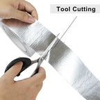 BOMEI PACK 1 Roll Aluminum Foil Heat Shield Cool Tape 2 Inch x 66 ft Heat Reflective Thermal Barrier Reflective Tape for Hose and Auto Use