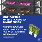 Blue Sea Systems ST Blade Fuse Block 12 Circuit with Ground and Cover, 100 Amps, 5026