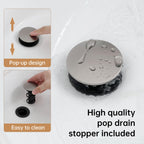 FRANSITON Brushed Grey Waterfall Bathroom Faucet Lavatory Single Handle 1 or 3 Hole Bathroom Sink Faucet with Deck and Pop-up Drain (Brushed Grey, Short)