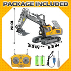 Remote Control Excavator Toys, 11 Channel 1:20 RC Construction Truck