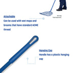 SPARTA 48" Fiberglass Replacement Handle with 3/4" Acme Thread Tip, Polyester Veil Reinforced, Hanging Cap, Commercial Cleaning, Blue