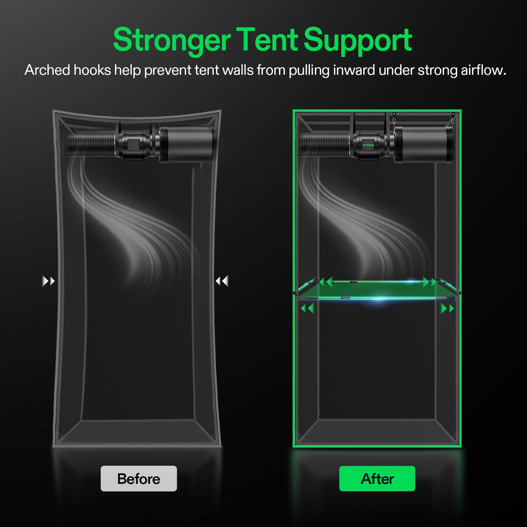 VIVOSUN Grow Tent High CFM Kit 24"-36" Adjustable for 2x2 2.7x2.7 3x3 Tent