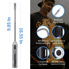 Long Grill Lighter,Refillable Butane,Windproof Flexible with Visual Fuel Window for Candles Grill BBQ Fireplaces Kitchen Camping(Butane Gas Not Included)