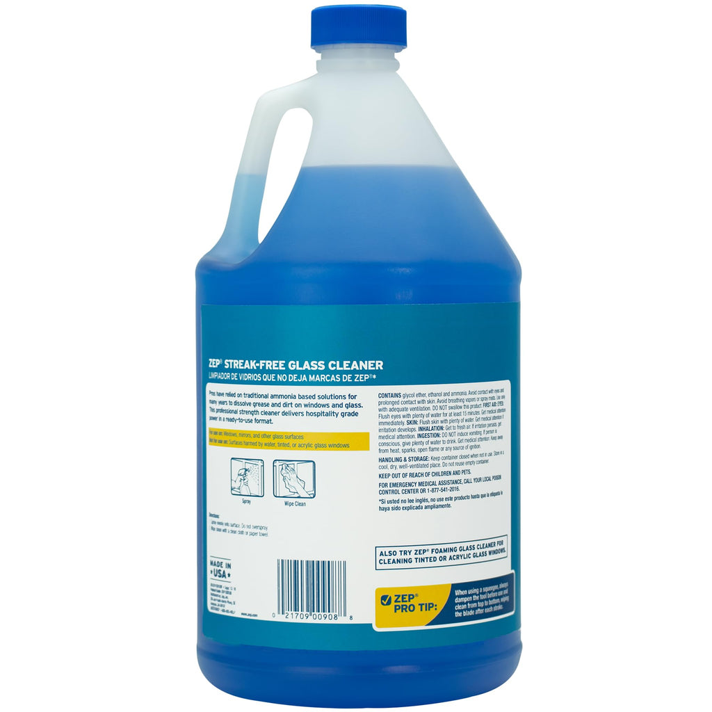 Zep Streak-Free Glass Cleaner - 1 Gallon - (Case of 2)