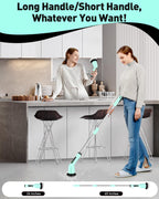 Shower Scrubber with Long Handle, Electric Scrubber for Cleaning Bathroom