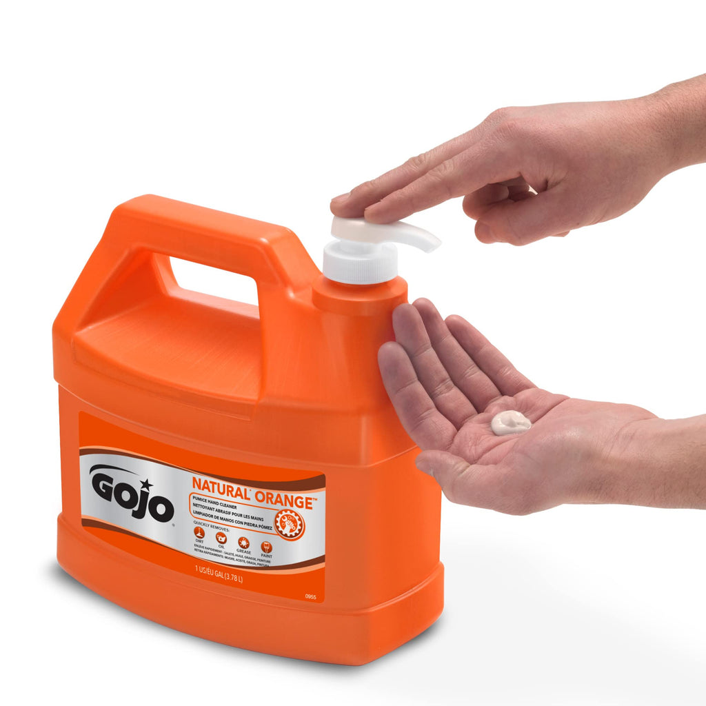 GOJO Natural Orange Pumice Hand Cleaner, Pump Bottle, 1ct x 1 Gal - 0955-02