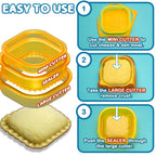 Sandwich Cutter and Sealer - Crustless Sandwich Maker - Cut and Seal - Lunch Box and Bento Box - Boys, Girls, Kids Lunch - Sandwich Cutters for Kids - Triangle, Circle, Square
