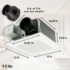 Panasonic WhisperFit Retrofit Ceiling Mount Bathroom Exhaust Fan, 50-80-110 CFM, FV-0511VF1