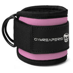 Gymreapers Ankle Straps (Pair) For Cable Machine Kickbacks, Glute Workouts, Lower Body Exercises - Adjustable Leg Straps with Neoprene Padding (Pink, Pair)
