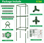 6 Pack 49" Square Tomato Cages, Heavy Duty Steel Tomato Trellis Kit