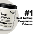 Perfect Keto Exogenous Ketones Powder, BHB Salts Supplement for Ketosis & Fasting, Plus Electrolytes for Hydration, Caffeine Free Energy, Keto Diet, Focus & Workout Support, Vanilla, 6.7 oz