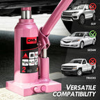 DNA Motoring 2 Tons Hydraulic Car Bottle Jack, Pink, 4000 lbs Capacity