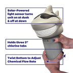 GAME Solar Light-Up Floating Pool Chlorine Dispenser – Shark Design, Adjustable Control Ring, Holds Up to 3 x 3” Chlorine Tablets, for Above-Ground & In-Ground Pools