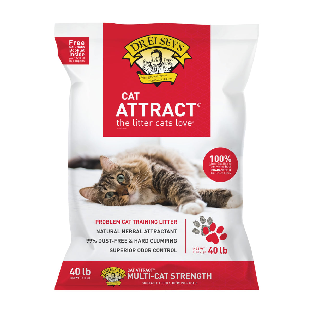 Dr. Elsey's Cat Attract Clumping Clay Cat Litter 40 lb. Bag