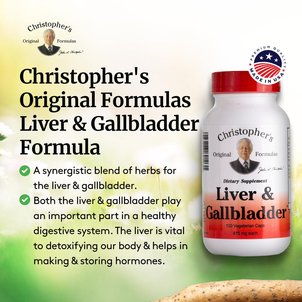 Christopher's Original Formulas Liver & Gallbladder Formula Capsules - Gallbladder Supplements with Digestive Enzymes - Supports Digestive System with Natural Herbs - Pack of 2