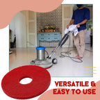 Teenyyou 2 Pcs 12" Red Scrubbing Pads Commercial Cleaning Orbiter Pads-Maintenance Non Woven for Floor Buffer Machine