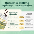 Quercetin Supplement 1000mg Softgels – Joint Health Supplement for Mobility, Flexibility & Antioxidant Boost with Turmeric, Grape Seed Extract & Non-Acidic Vitamin C – 60 Vegan Softgels – 2Pack