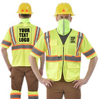 AYKRM class 3 safety work vest for men Glow vest