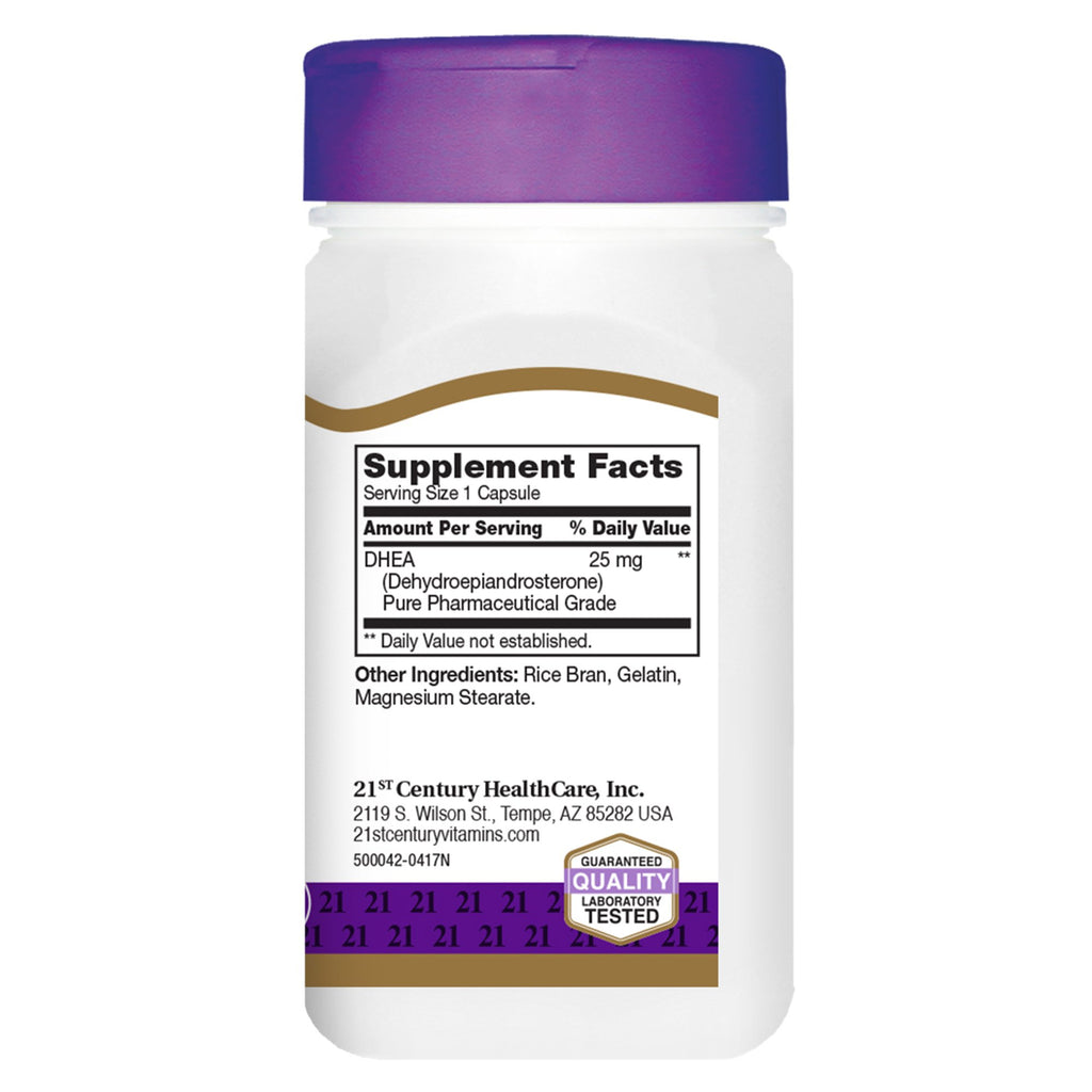21st Century DHEA 25 mg Capsules, 90-Count (Pack of 2)