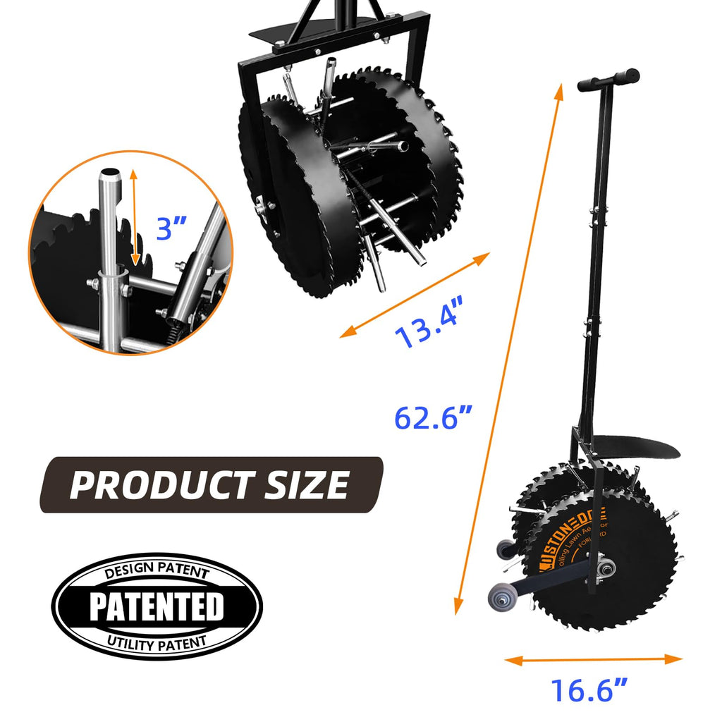 Patented Rolling Lawn Aerator Compacted Soil Loosening Manual Coring Tool