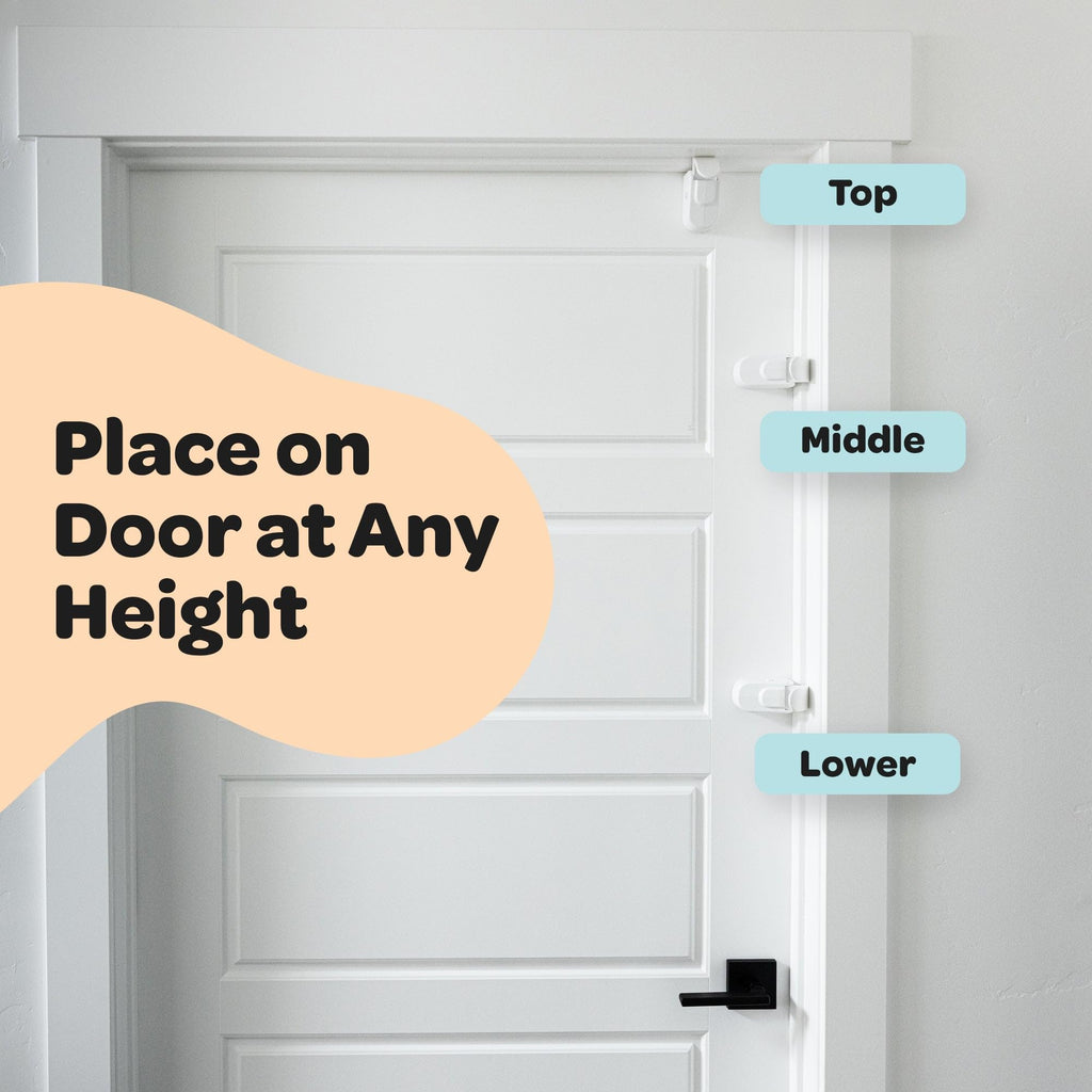 Huglock - The Snap-On Door Lock Kids Can't Reach or Defeat - No Tools or Adhesives Required - Works With Door Knob, Lever or Handle - Childproof Safety Locks are Toddler, Baby and Child Proof (1 Pack)