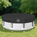 SAFANA 15FT Round Pool Covers for Above Ground Pools, Upgrade 420D Durable 15 foot Swimming Pool Cover Protective Leaf Cover with Reflective Strip Superior Windproof Tear Resistant UV Resistance Black