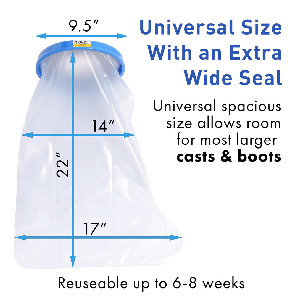 TKWC INC Water Proof Leg Cast Cover for Shower - Watertight Foot Protector (Extra Wide XL)