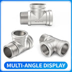 ChillWaves 304 Stainless Steel Pipe Fitting, Male Run Tee 1/2" NPT Female x 1/2" NPT Female x 1/2" NPT Male Thread Adapter(2-PACK)