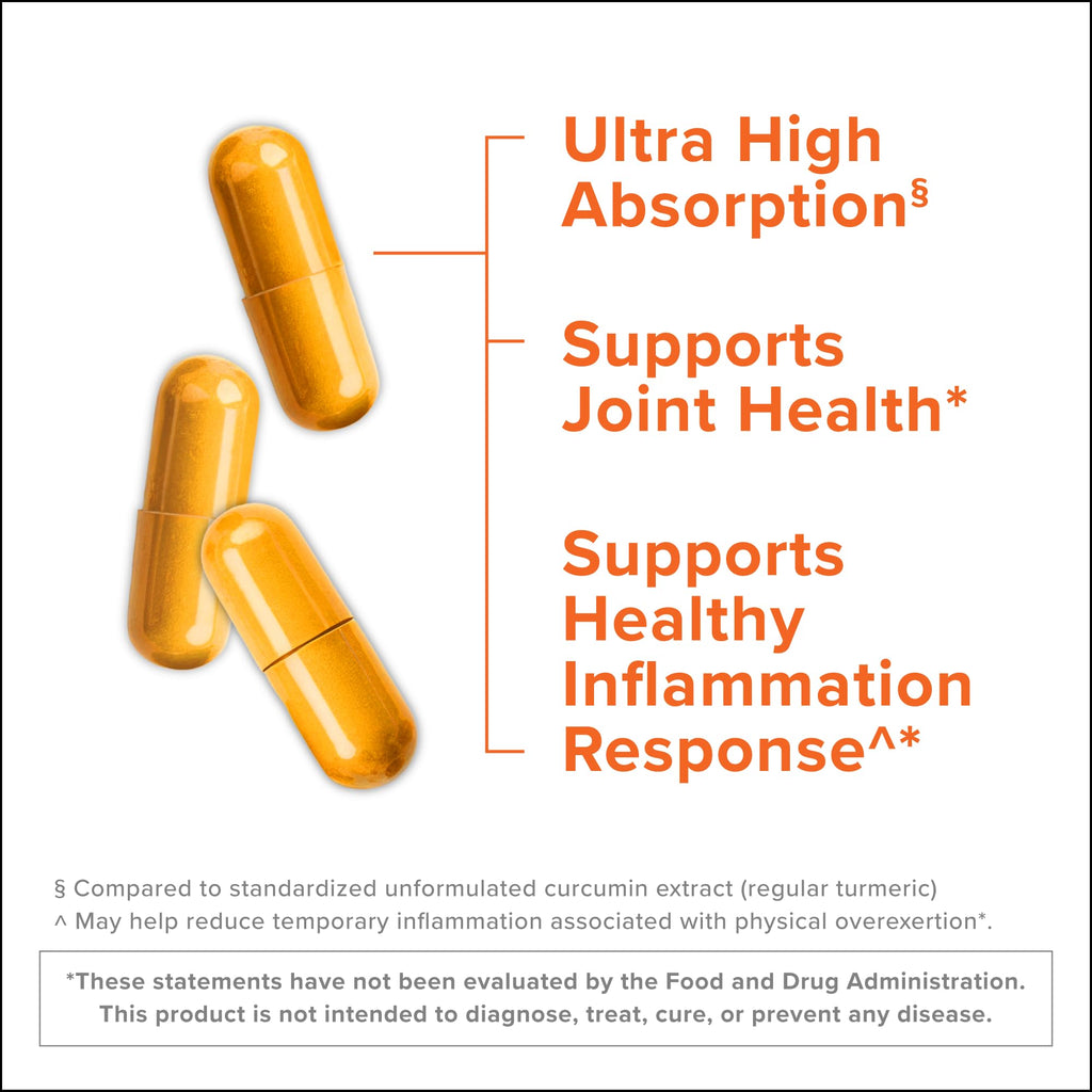Qunol Turmeric Curcumin Supplement, Turmeric 1500mg With Ultra High Absorption, Joint Support Supplement, Extra Strength Turmeric Capsules, 2 Month Supply, 180 Count (Pack of 1)