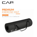 CAP 1/2" Thick Yoga Mat, Exercise & Workout Mat with Strap, Black