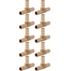 SharkBite 3/8 Inch Crimp Tee, Pack of 10, Brass Plumbing Fitting, PEX Pipe, PE-RT, UC360LF