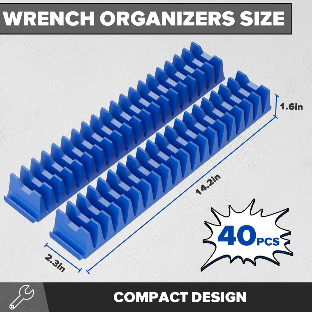 40PCS Modular Wrench Organizer Wrench Holder for Tool Drawer Storage