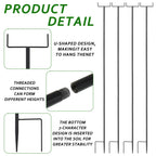 4Pack 6.56ft Metal Garden Netting Support Stakes,Heavy Duty Garden Stakes for Netting Garden Netting Pole with Rustproof for Support Fruits Garden Bed Plant Net