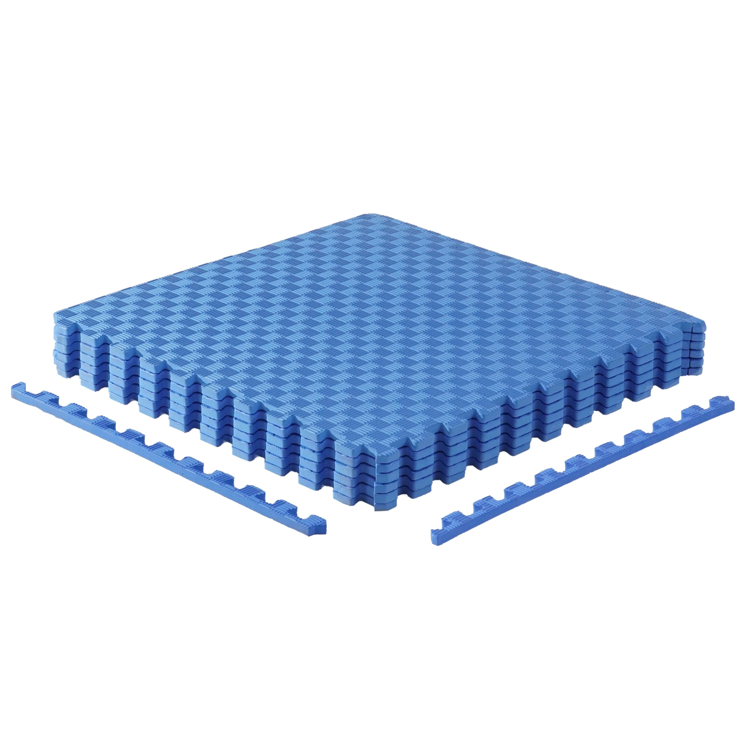 CAP Barbell 1/2-Inch Interlocking EVA Foam Exercise Puzzle Mat Home Gym Flooring - 1 Pack | 24" x 24" x 1/2" | Tatami Pattern - Blue