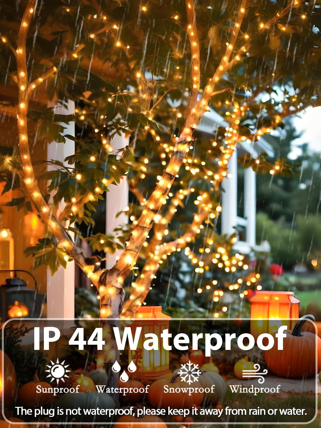 Extendable Christmas String Lights Indoor Outdoor 75.8FT 200 LED Warm White
