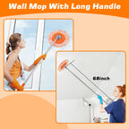 Keyloland Wall Mop, Primium 68” Wall Cleaner, High-Quality Baseboard Cleaner, Professional-Grade Baseboard Cleaner Tool with Handle, Superior Quality Dust Mop, Efficient Ceiling Fan Cleaner Duster