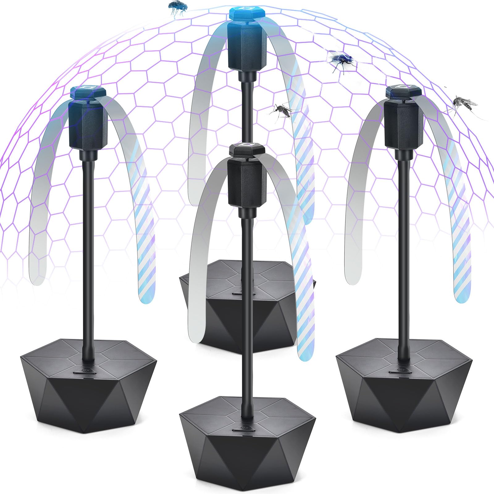 GUIDOT Fly Bug Fans for Food Tables, Fly Control Spinner Table Top Keep Flies Away from Patio Picnic Party Restaurant Kitchen Camping and BBQ
