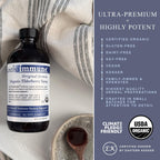 Maine Medicinals Organic Elderberry Syrup - Anthoimmune - Immune Support Supplement for Adults and Kids- USDA Organic, Ultra-Premium Black Elderberry Formula (8 oz) 48 Servings