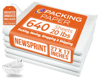 White Bulk Packing Paper Sheets for Moving | 640 sheets | 27" x 17" | 20 lb | Twin Pack | | Newsprint Wrapping Paper Sheets - Must Have in Your Moving Supplies, Packing Materials, Moving Paper Wrap
