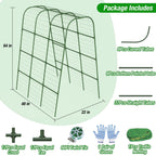 Cucumber Trellis 16mm for Raised Bed 48" L x 64" H, U-Shape Heavy-Duty Metal Garden Trellis for Climbing Plants Outdoor, Vegetable Arch Support Frame for Tomato Pea Zucchini Grape Flowers Vines