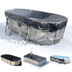 SIHAIAN 10x20Ft Rectangular Pool Cover with Side Storage for Oval and Rectangular Above Ground Pool, One-Piece Solar Oval Pool Cover, Preventing Waterlogging, UV and Weather Resistant WP:10000kPa+