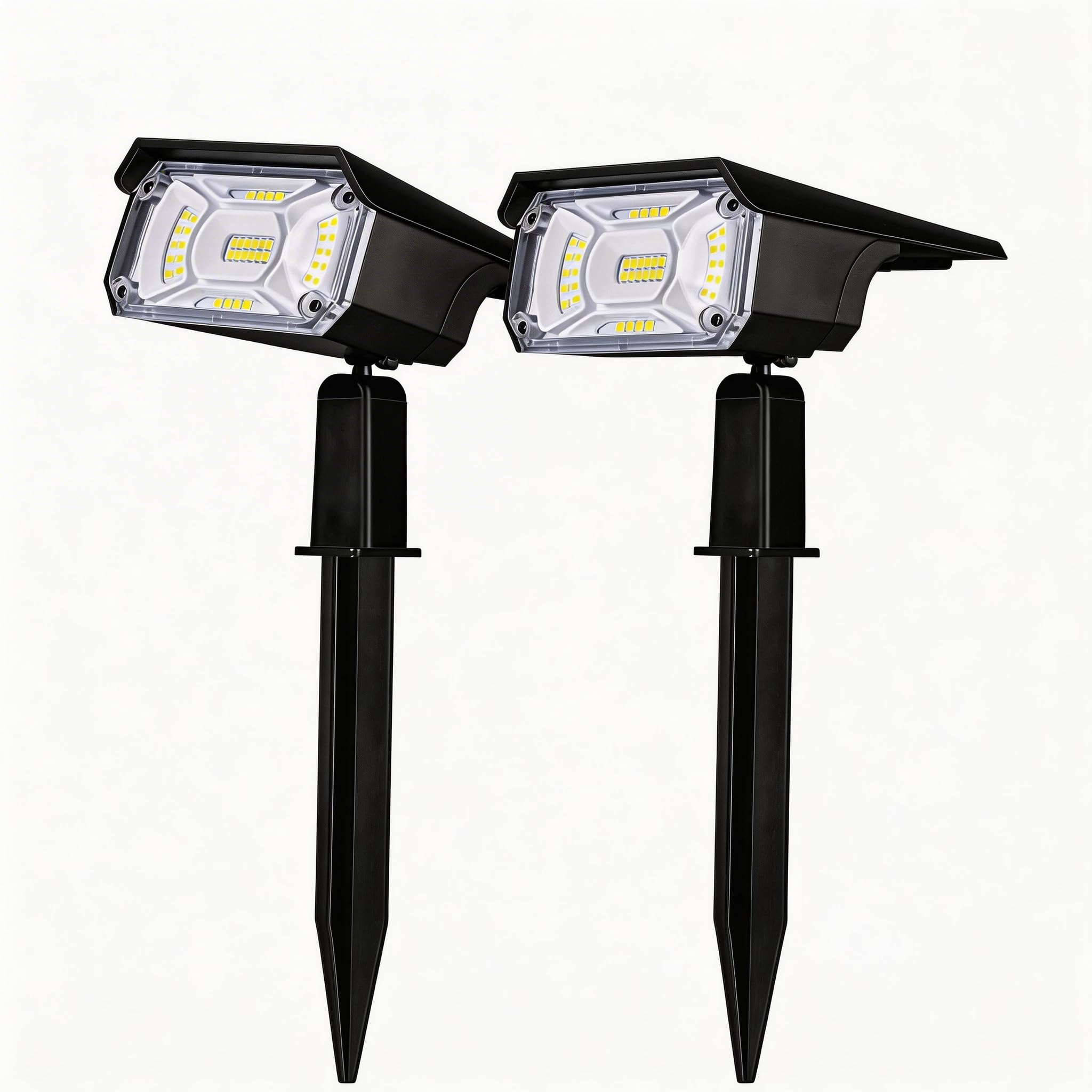 LEREKAM Solar Spot Lights Outdoor, 40 LEDs IP65 Waterproof Landscape Spotlights, USB or Solar Powered Wall Lights, Dark Sensing Auto On/Off, All-Weather Garden Lights for Yard Pool Garage