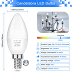 MAXvolador E12 LED Candelabra Light Bulbs 60W Equivalent, Cool White 6000K 600 Lumens Chandelier Bulb, 6W B11 Candle Base, Non-Dimmable, Pack of 6