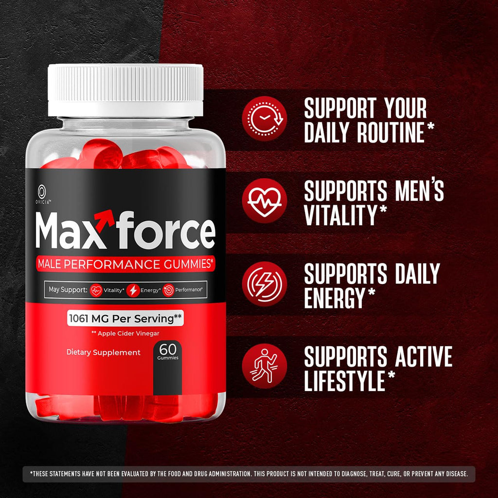 (2 Pack) Max Force Gummies - Official Max Force Gummys with All Natural Ingredients, Advanced MaxForce Maximum Strength Formula for Wellness & Overall Health Support, 120 Gummies for 2 Months