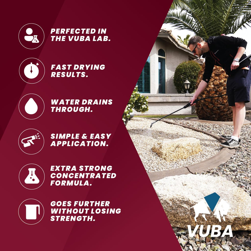 Vuba Easihold 68oz Rock Glue Concentrate - Stone Binder, Dual Bond Technology Mix 2:1 with Water, Pea Gravel Stabilizer for Landscaping Walkways, Patios & Borders 86 Sq Ft Coverage, 3-Year Protection
