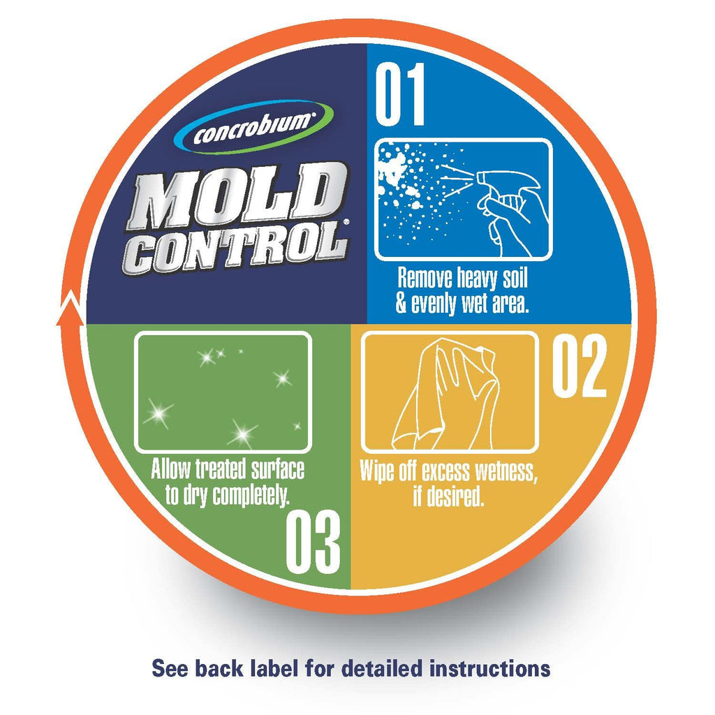 Concrobium Mold Control, 32 oz Spray – Eliminates & Prevents Mold – EPA-Registered, Bleach-Free, Odorless, VOC-Free (Pack of 6)