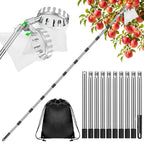 Dreamtop Fruit Picker Pole with Rotatable Basket Telescoping - 13 FT Adjustable Pole with Soft Bag, Lightweight Stainless Steel Fruit Picking Tool for Cherry, Apple, Mango, Orange, Avocado Tree Picker